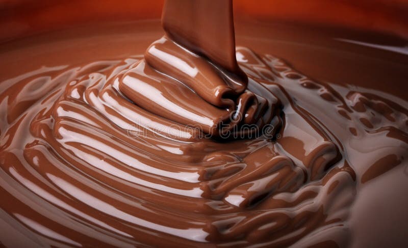 Foto ravvicinata di cioccolato flusso.