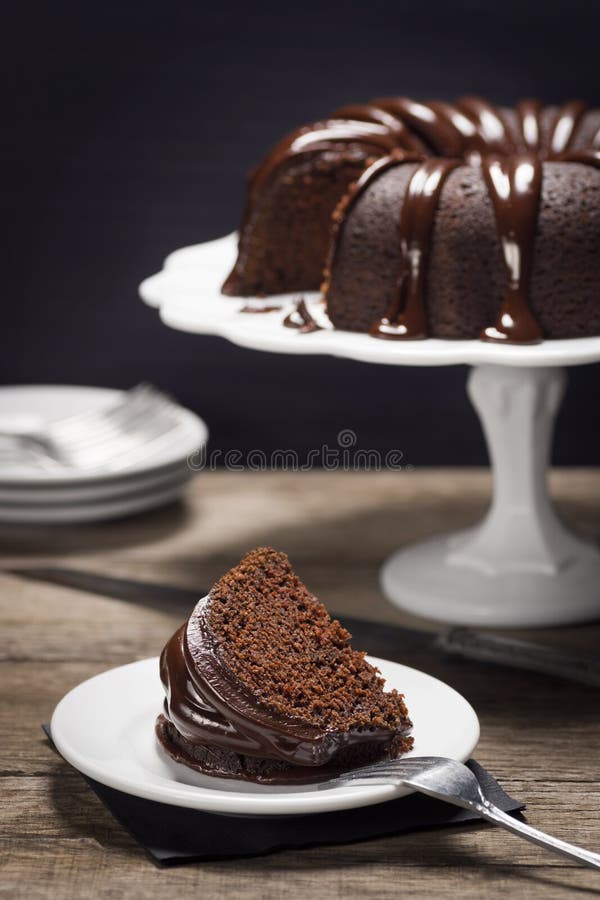 Chocolate Ganache Bundt Cake Slice