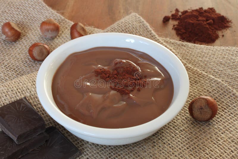 Chocolate hazelnut pudding stock photo. Image of cloth - 57131322