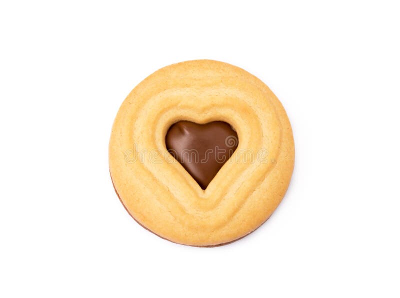 Chocolate Heart in Round Biscuit Stock Image Image of fancy