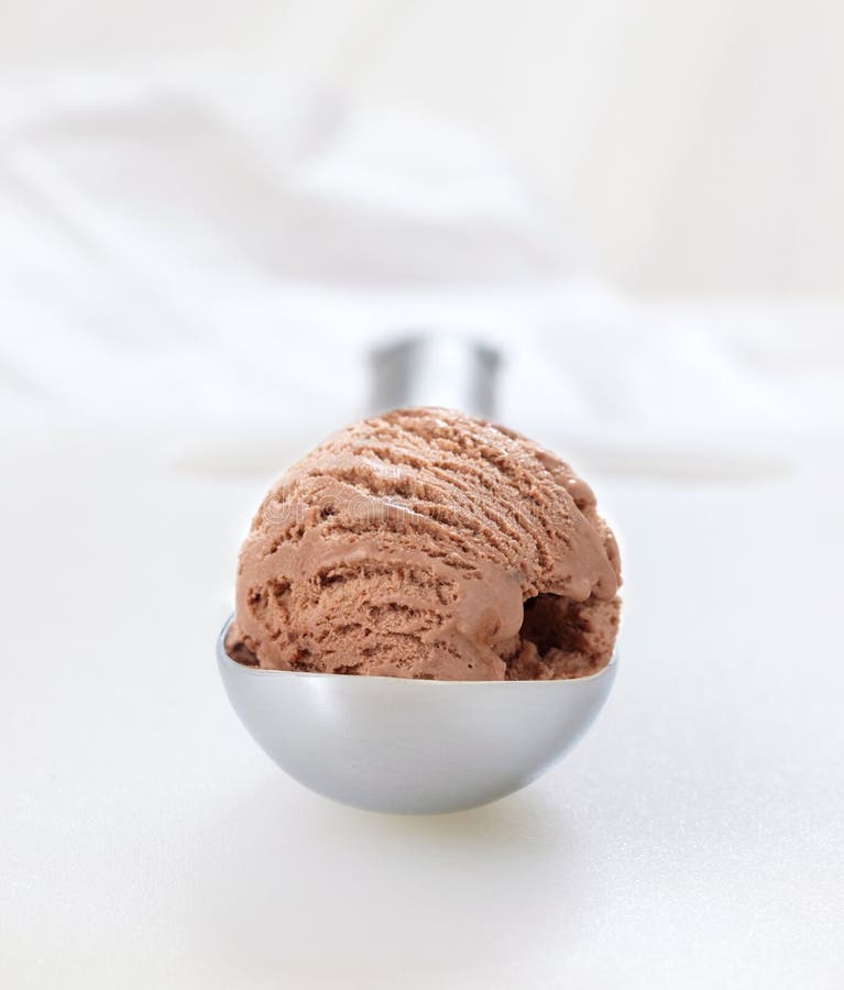 Chocolate ice cream ball stock image. Image of nutrition 80230767