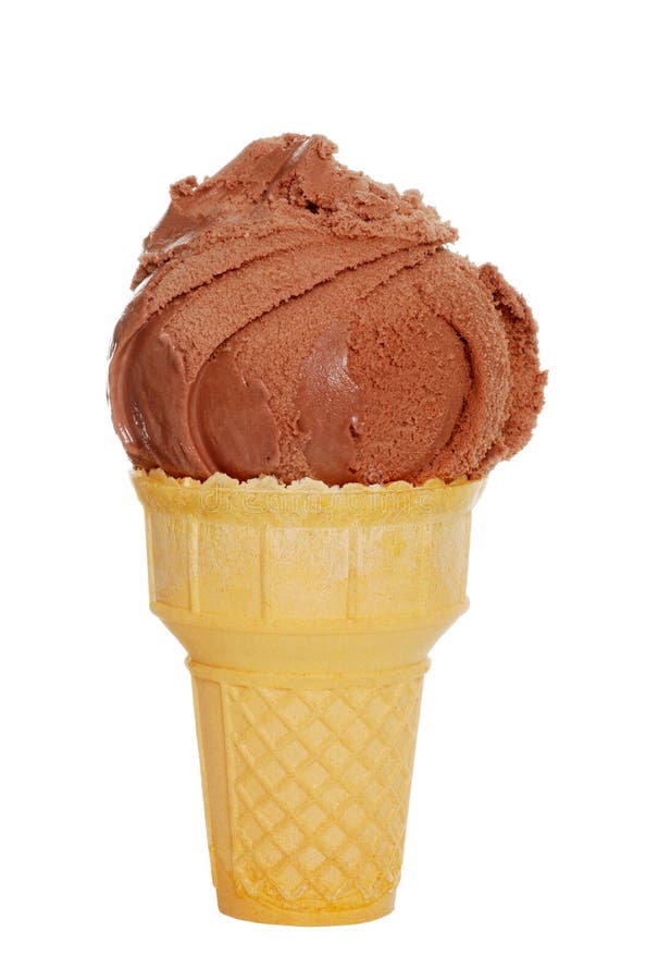 Chocolate Ice Cream In Cone royalty free stock photo Chocolate Ice Cream In Cone royalty free stock photo