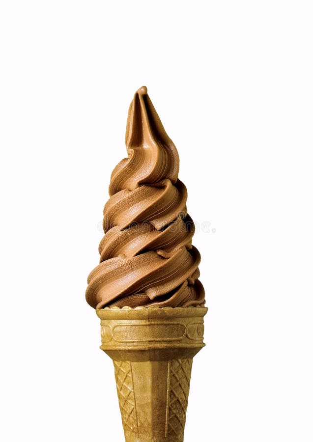 Chocolate ice cream cone.