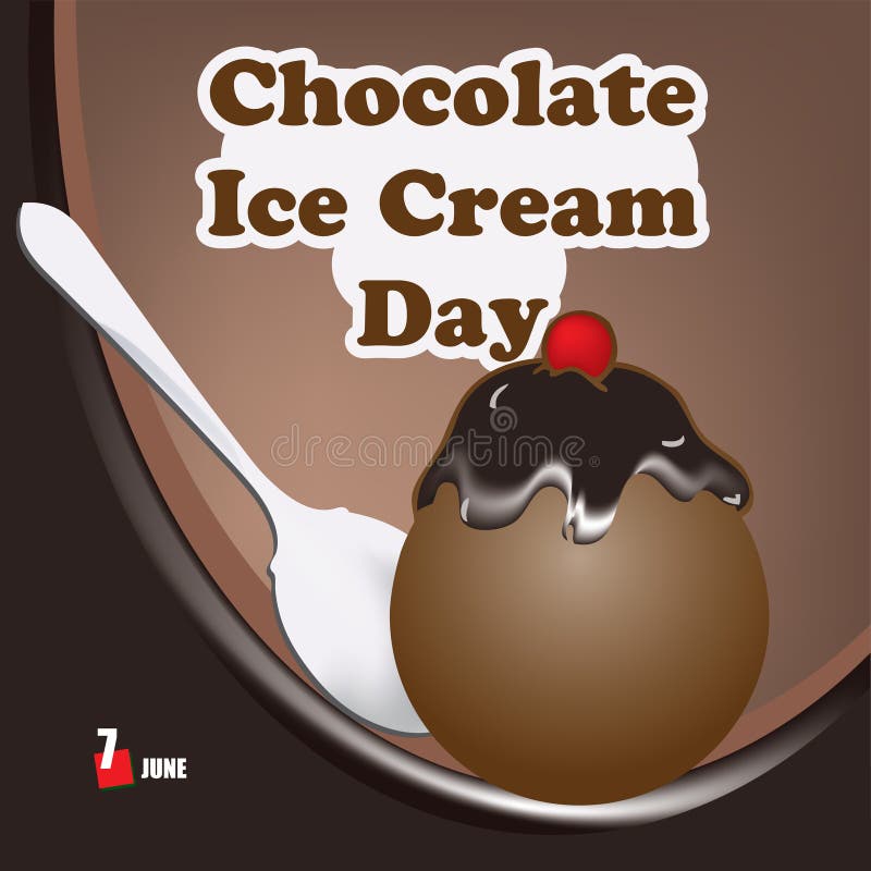 Chocolate Ice Cream Day stock vector. Illustration of drink 220729187