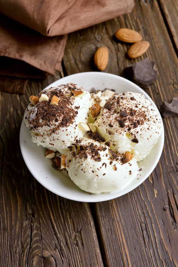 Chocolate Ice Cream with Nuts Stock Image Image of fresh, cold 113862757