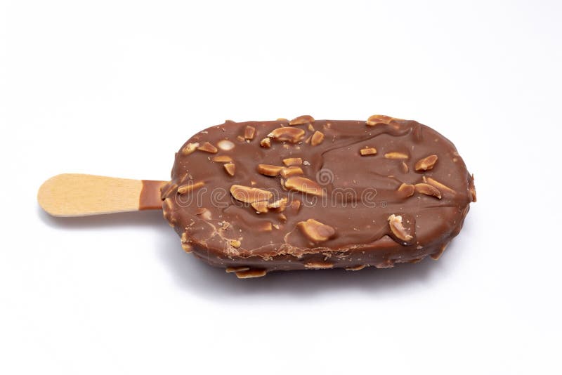Chocolate Ice Cream with Nuts on a Stick Stock Photo - Image of sweet ...