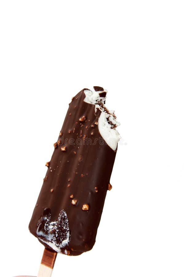 Chocolate ice cream over white background stock images Chocolate ice cream over white background stock images