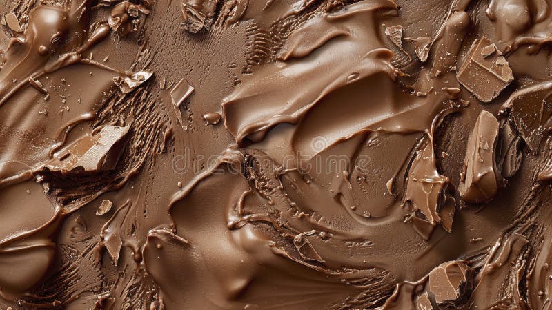Chocolate ice cream with rich creamy texture and smooth swirls in close up view royalty free stock images