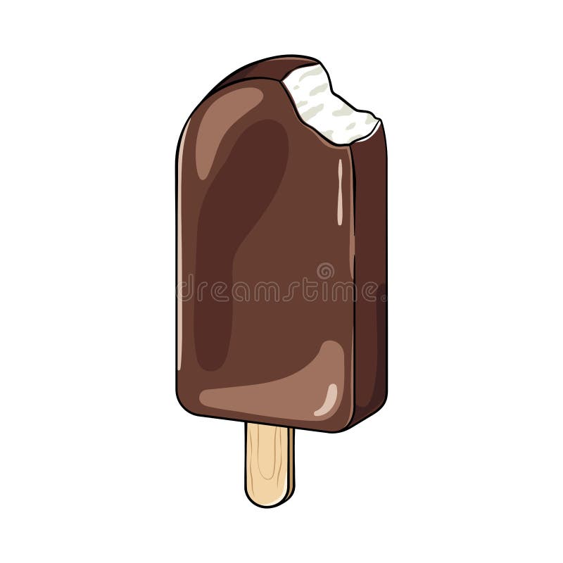 Chocolate ice cream stock vector. Illustration of drawing 240112246