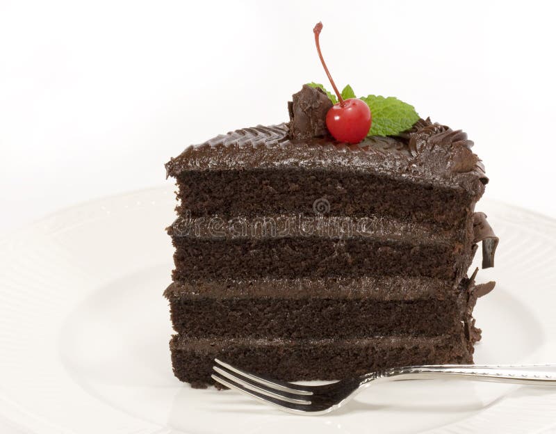 Chocolate Layer Cake - slice stock image Chocolate Layer Cake - slice stock image