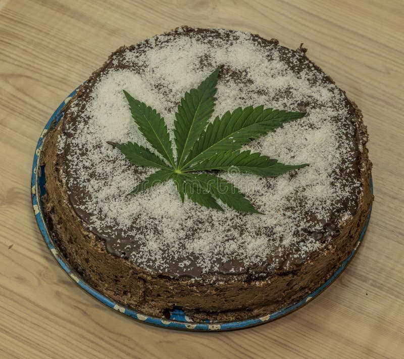 Chocolate Marijuana Cake with Marijuana Butter Stock Photo Image of