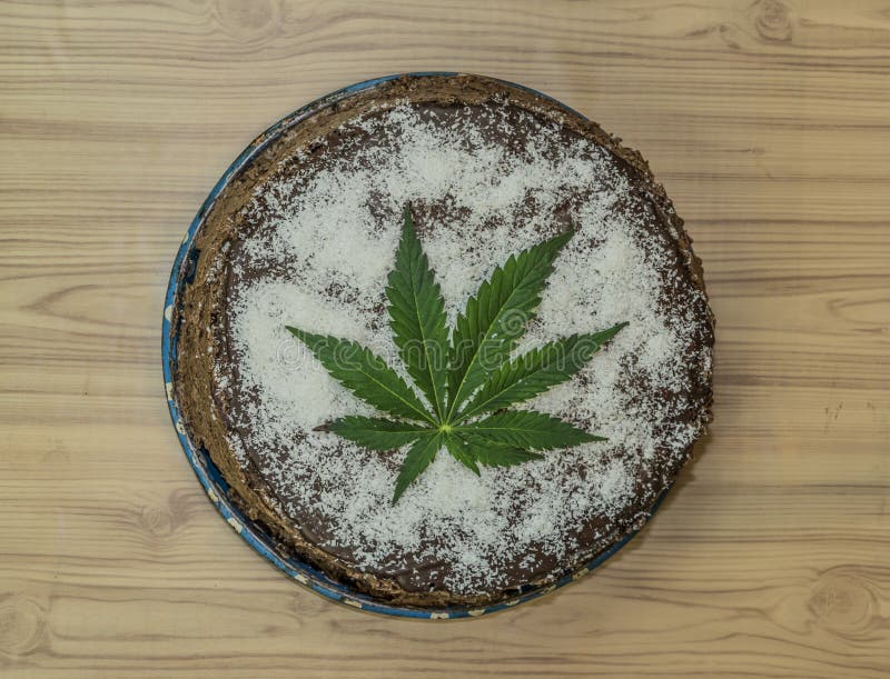 Chocolate Marijuana Cake with Marijuana Butter Stock Photo Image of