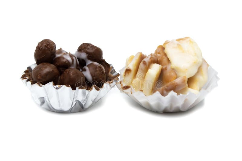 Chocolate Mini Balls Inside of the Cup. Stock Photo Image of ball