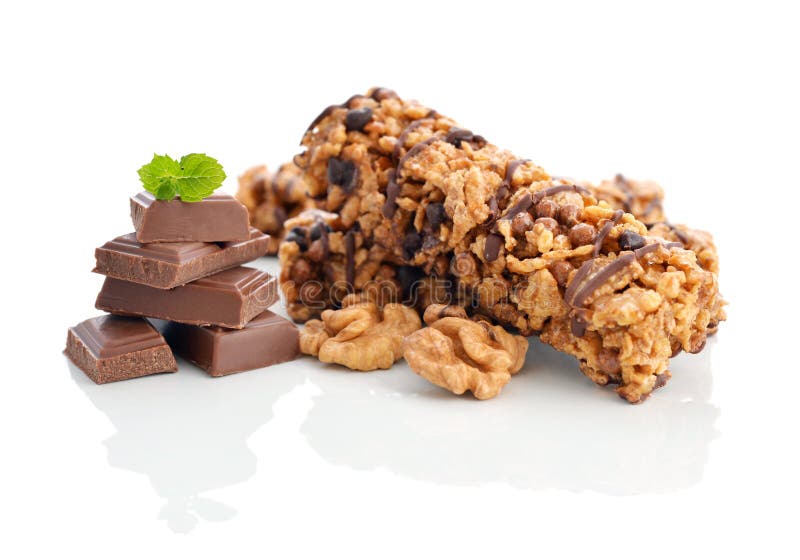 Chocolate Muesli Bars stock image. Image of food, nutritious 44018319