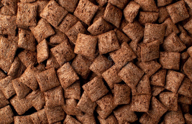 Chocolate Pillows for Breakfast, Choco Cereal Pads, Corn Flakes Stock