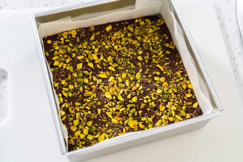 Chocolate pistachio fudge stock photo. Image of soft 273676792