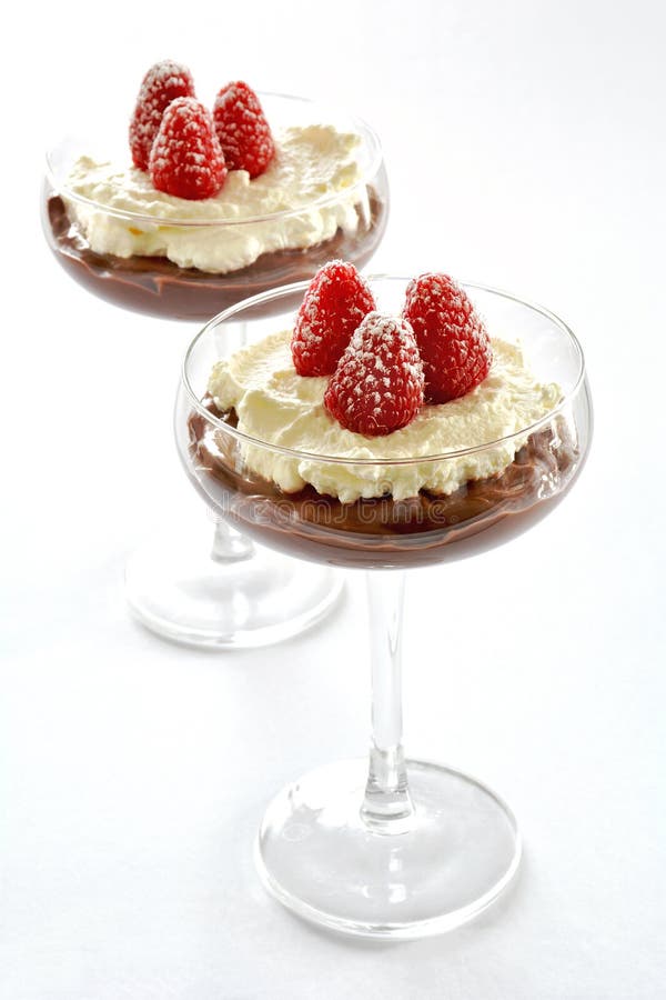 Chocolate Raspberry Whipped Cream Dessert Stock Image Image of fruit, format 269617349