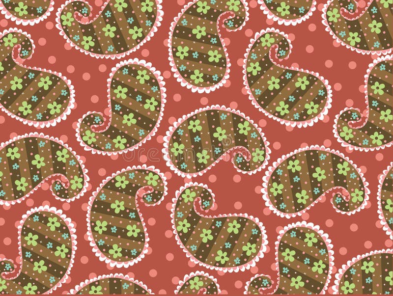 Chocolate retro paisley floral do vintage ilustração royalty free Chocolate retro paisley floral do vintage ilustração royalty free