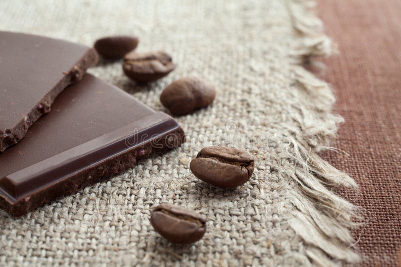 Chocolate and Roasted Coffee Beans Stock Image Image of classic