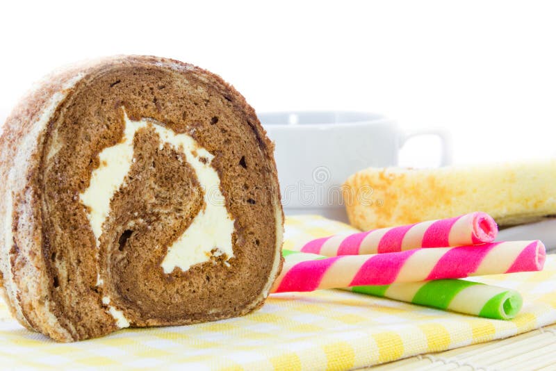 Chocolate Roll and Coffee Cup Stock Photo Image of coffee, mocha