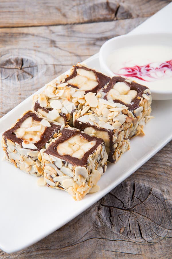 Chocolate rolls with almonds stock images Chocolate rolls with almonds stock images