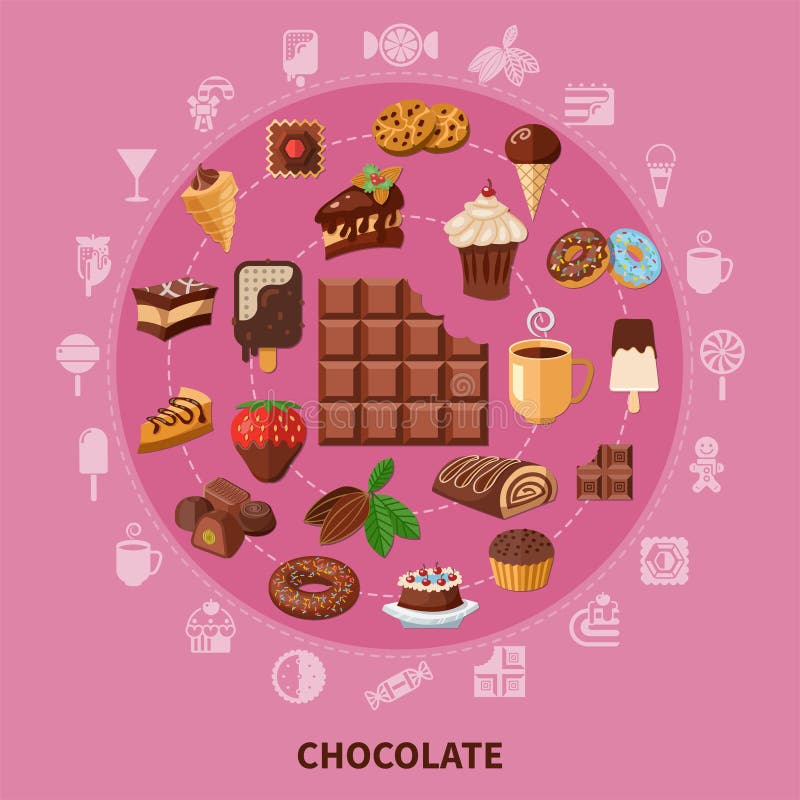 Chocolate Round Composition royalty free illustration