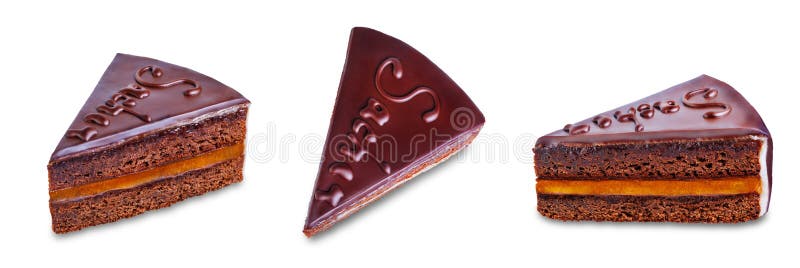 Chocolate Sacher Cake On A White Isolated Background Stock Photo Image Of Calorie Meal