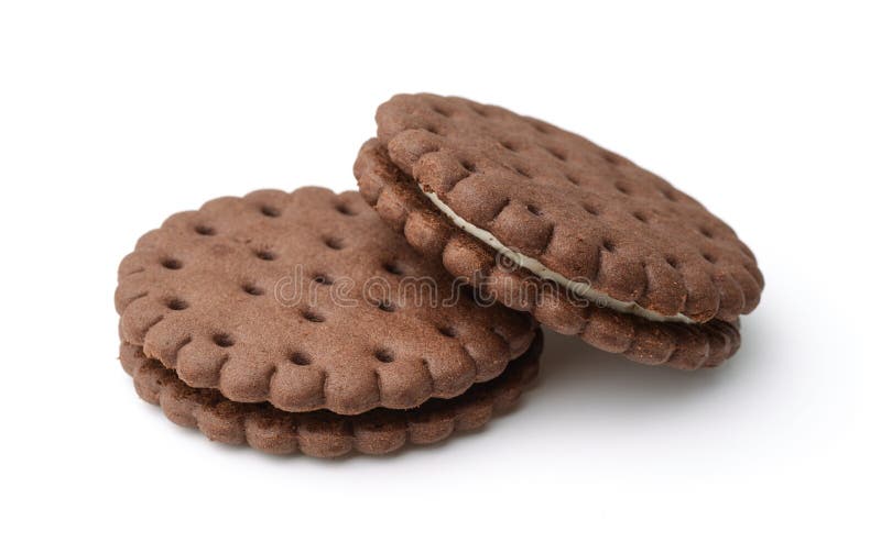 Chocolate Sandwich Biscuits Stock Image Image of bakery, crumbs