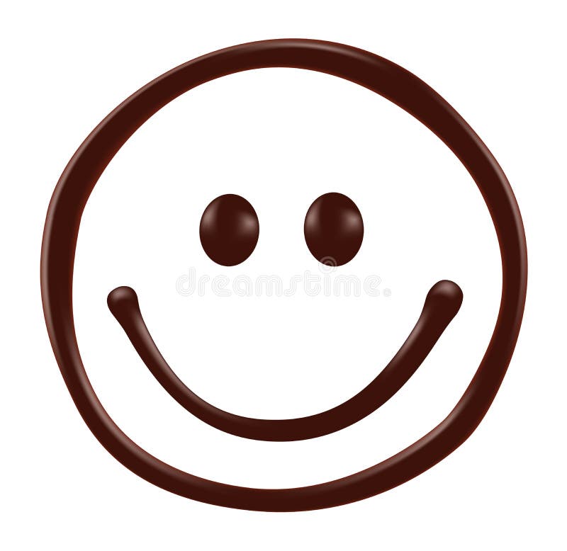 Chocolate Smiley Face on White Background Stock Vector - Illustration