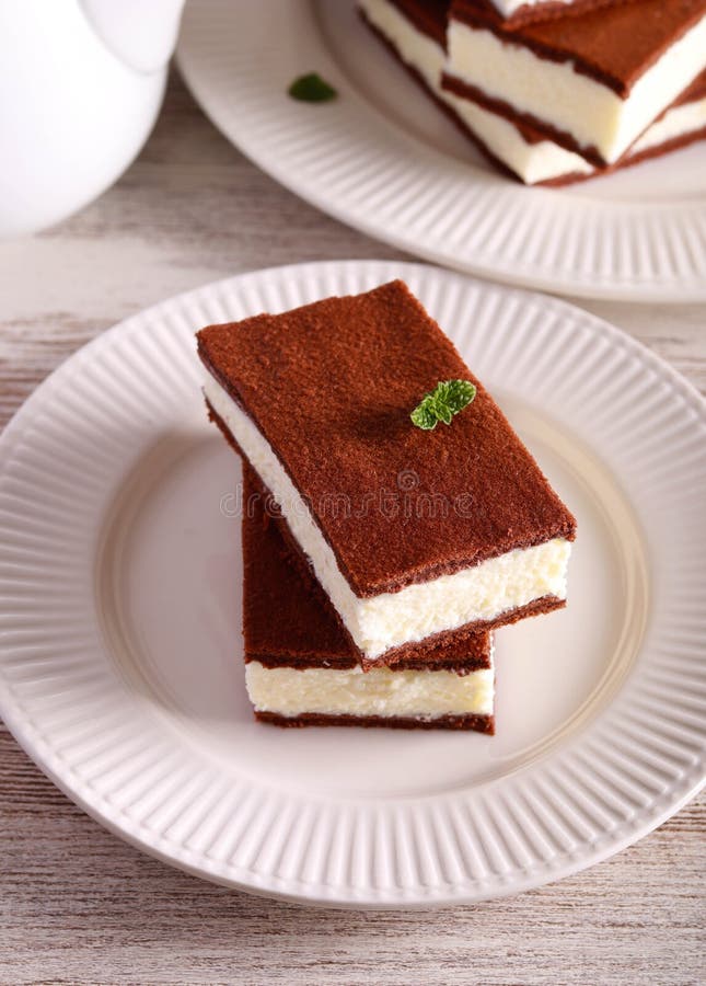 Chocolate Sponge with Creamy Filling Stock Photo Image of cookies, snack 275124510