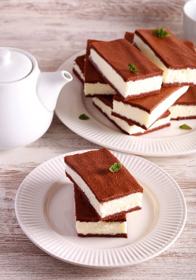 Chocolate Sponge with Creamy Filling Stock Photo Image of breakfast