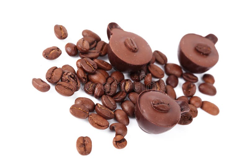 Chocolate Sweet and Coffee Beans Stock Photo Image of shot, gourmet