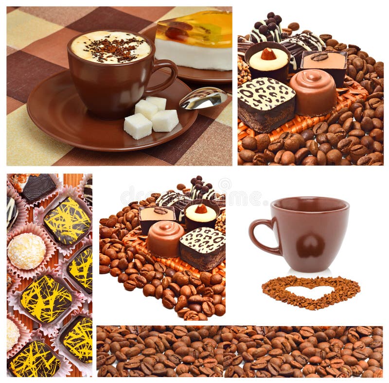 Chocolate Sweets, Muffins and Coffee Beans Stock Image Image of