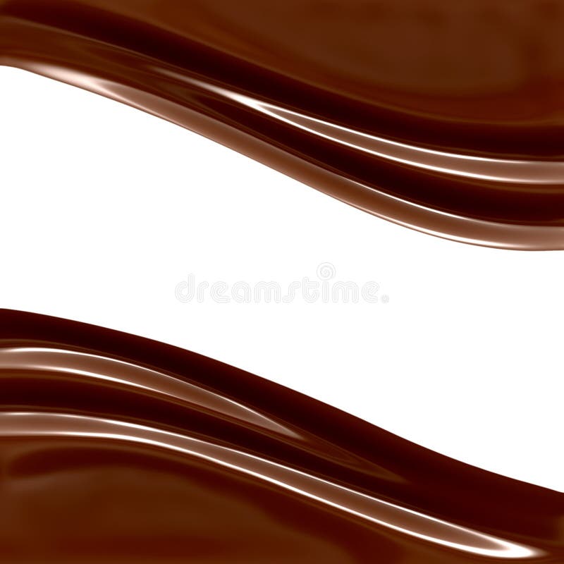 Satin smooth chocolate brown wave swirls abstract design on white copy space. Satin smooth chocolate brown wave swirls abstract design on white copy space.