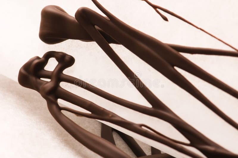 Chocolate traces on a white paper