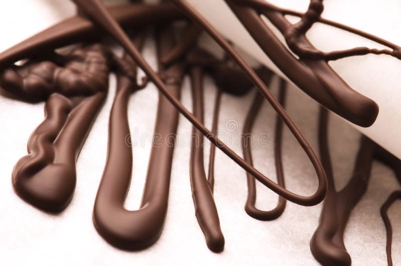 Chocolate traces on a white paper