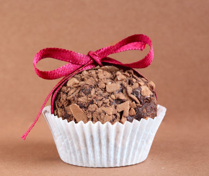 Chocolate truffle close up