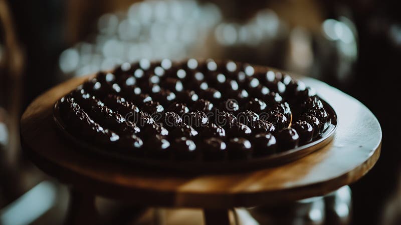 Chocolate truffles buffet table, event dessert royalty free stock images
