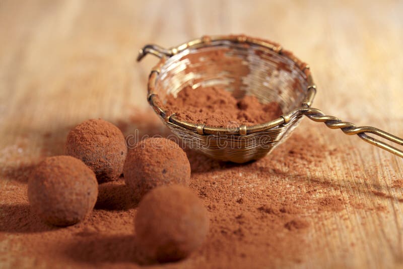 Chocolate truffles cocoa powder dusted