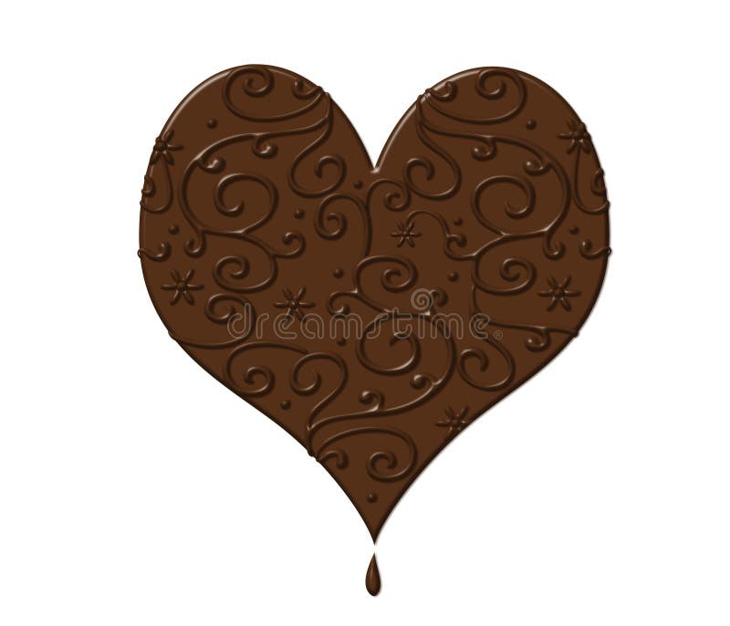 Chocolate Valentine Heart on White