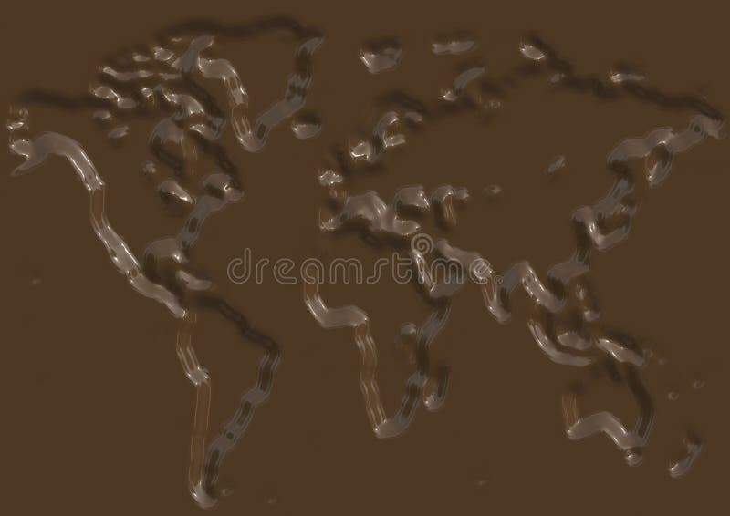 Chocolate world map illustration