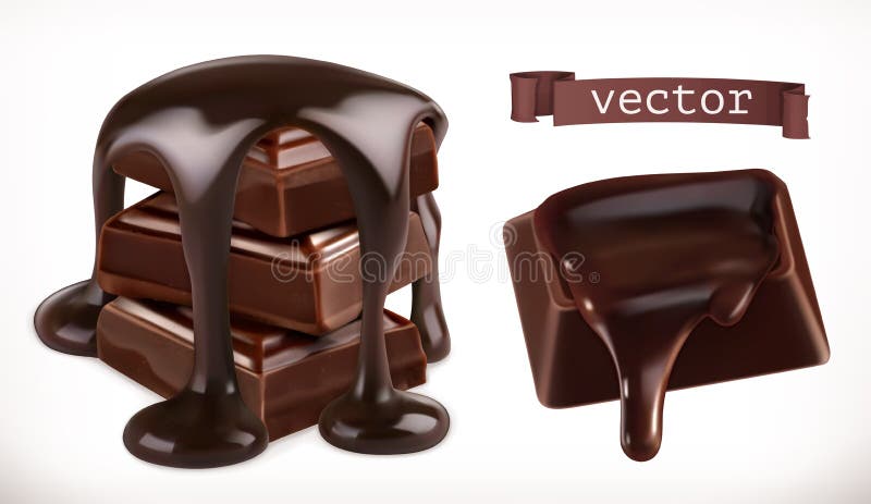 Chocolate ícone realístico do vetor 3d ilustração do vetor Chocolate ícone realístico do vetor 3d ilustração do vetor