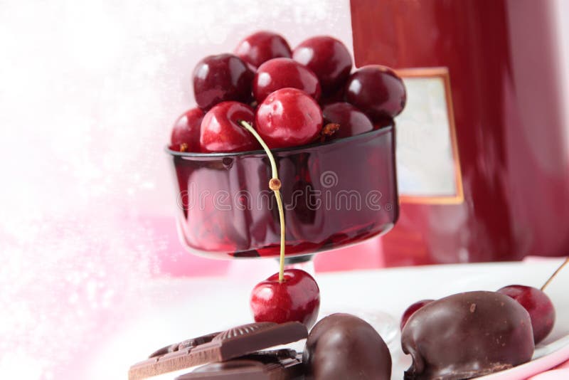 Chocolates and Sweet Cherry Berries. Stock Photo Image of cherry, berries 41452306