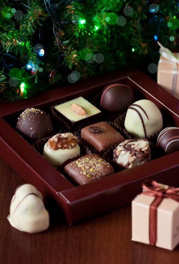 Chocolate Truffles & Gift Box Stock Image Image of confectionery