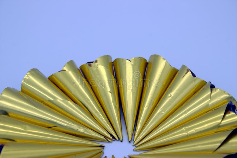 Chocolates Wrapped in Gold Wrapper Stock Image Image of close