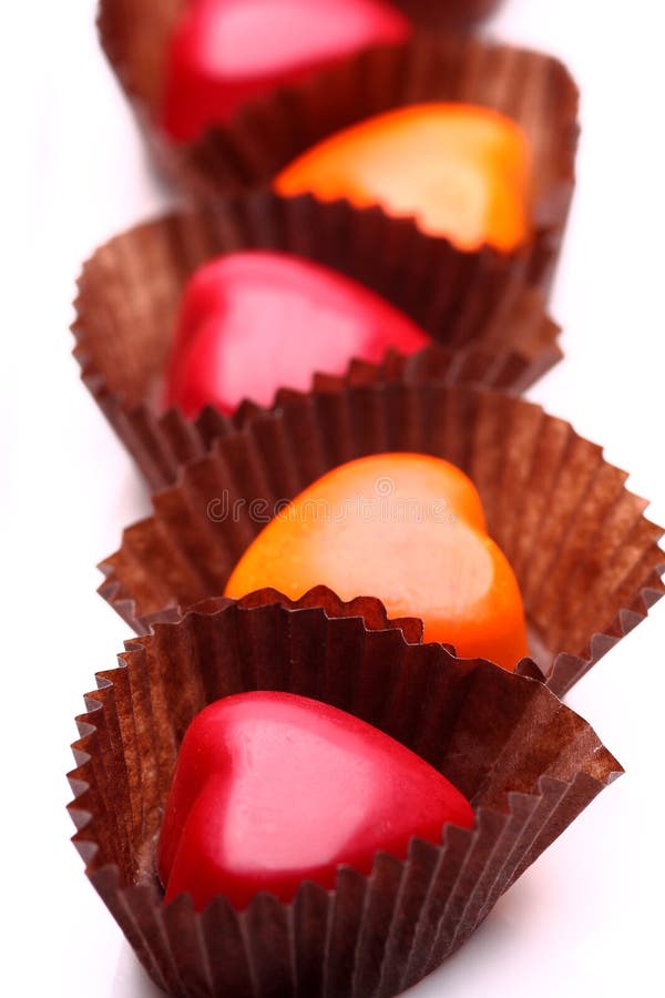 Chocolats en forme de coeur image stock Chocolats en forme de coeur image stock
