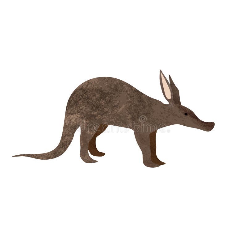 Chodzącego Aardvark zwierzęcy postać z kreskówki odizolowywający na białym tle ilustracji