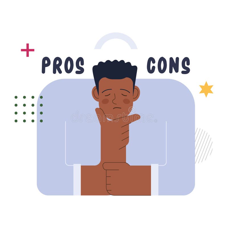 Choice concept. Difficult decision-making, success or failure stock illustration