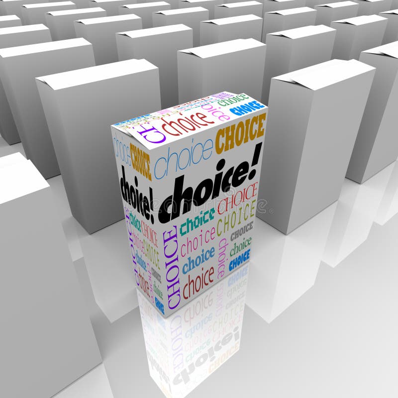 Choice - Many Boxes One is Different Alternative vector illustration Choice - Many Boxes One is Different Alternative vector illustration