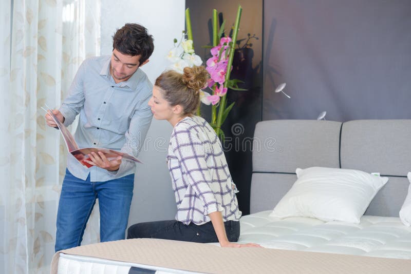 Choice right mattress royalty free stock photography